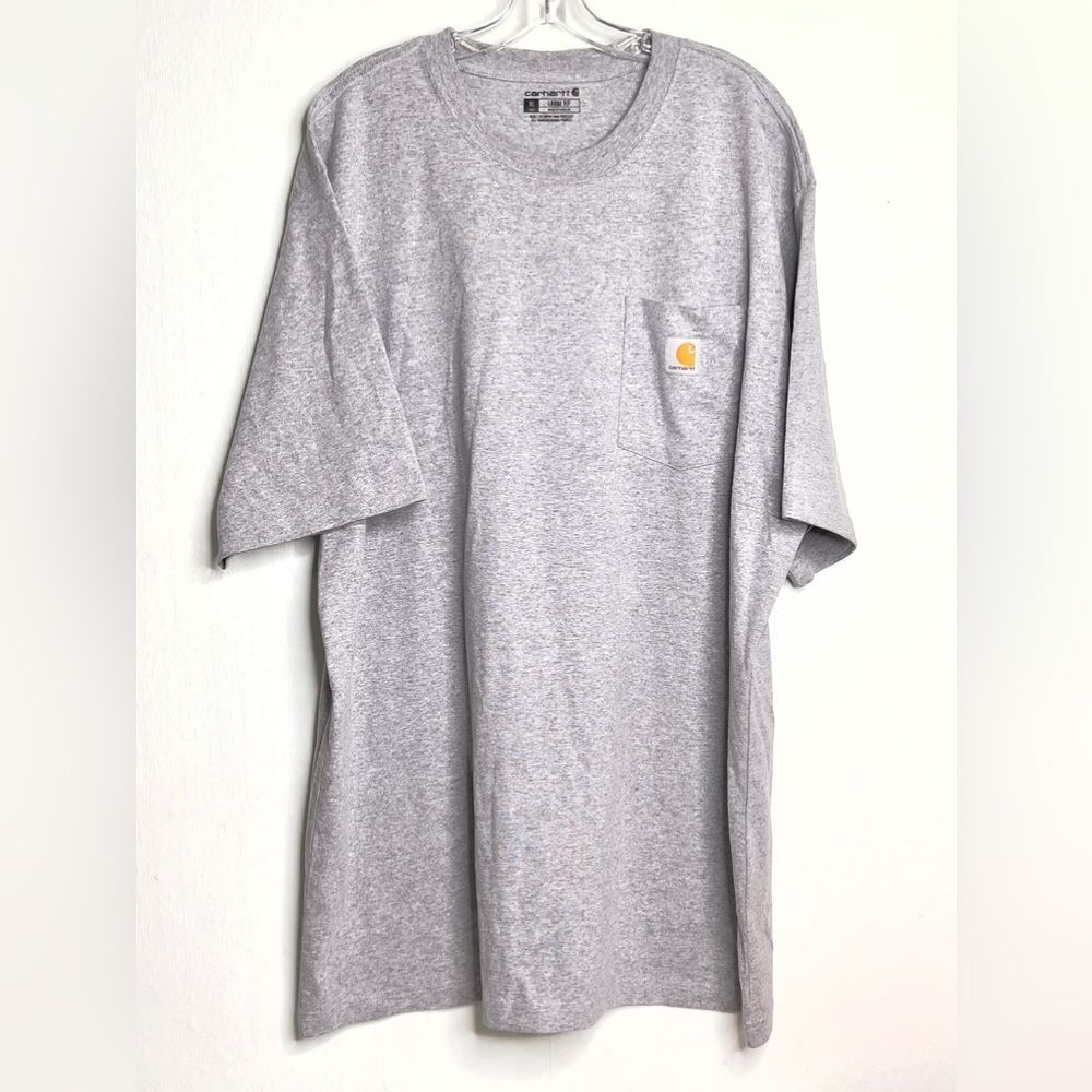 Carhartt Mens Gray Short Sleeve T-Shirt With Pocket Size XLT #66
